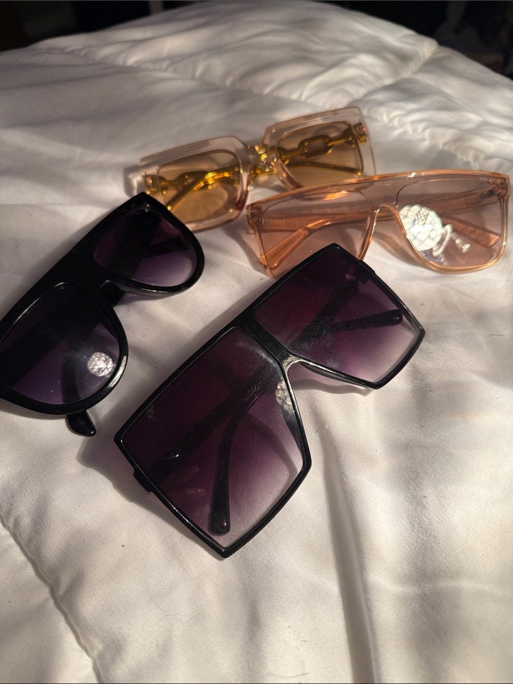4 pair of Oversized Sunglasses - Black and Amber - Picture 2 of 7